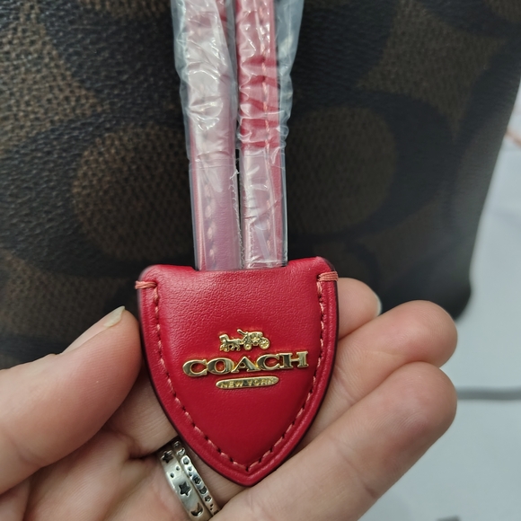 Coach Brown and Red Women's Bag - Picture 2 of 4